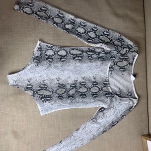 Snake skin long sleeve body suit